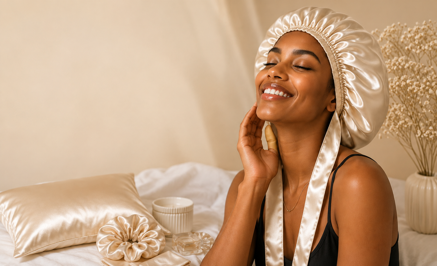 Bonnet en Satin Premium – Protège vos cheveux pendant la nuit | NAYA BEAUTY